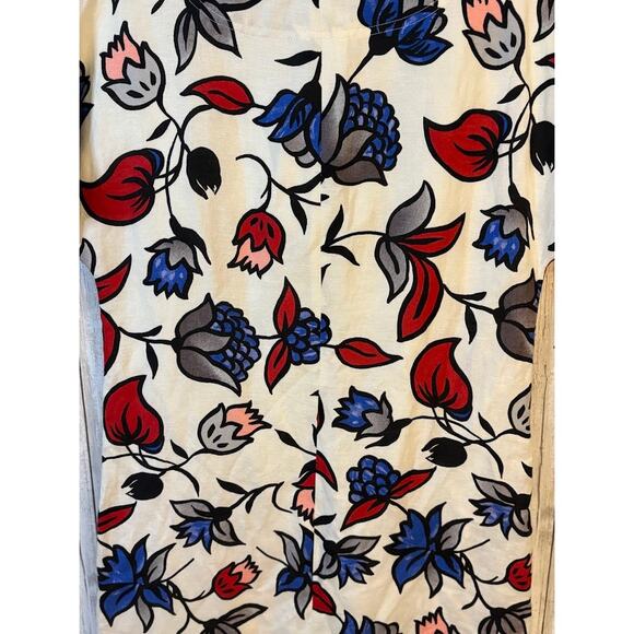 Grace Elements Linen Blend Red White Blue Floral Shift Dress - Size Small NWT - Picture 9 of 9